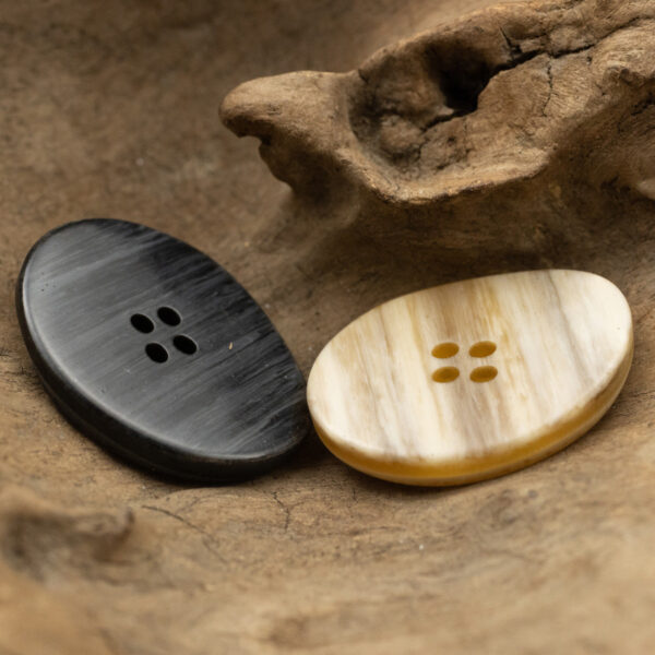 Large Irregular Oval Resin Buttons Imitation Wood Grain 6pcs