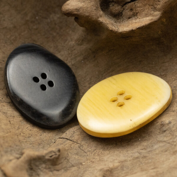 Large Irregular Oval Resin Buttons Imitation Wood Grain 6pcs