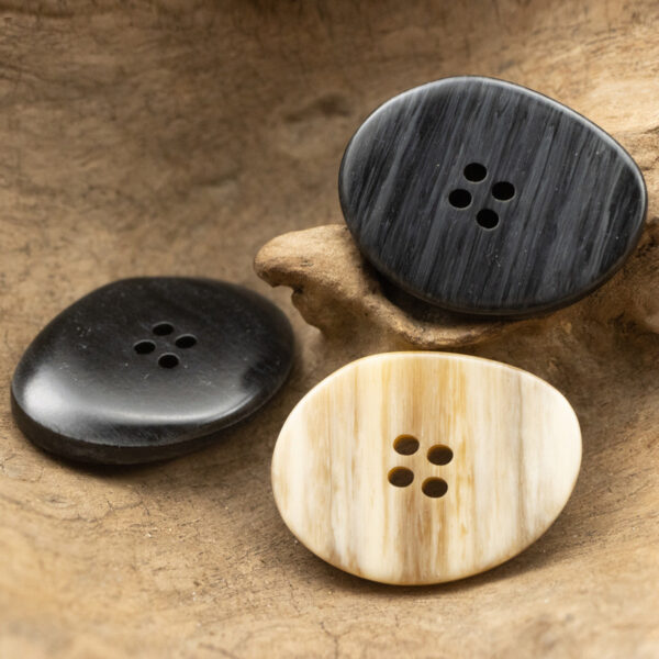 Large Irregular Oval Resin Buttons Imitation Wood Grain 6pcs