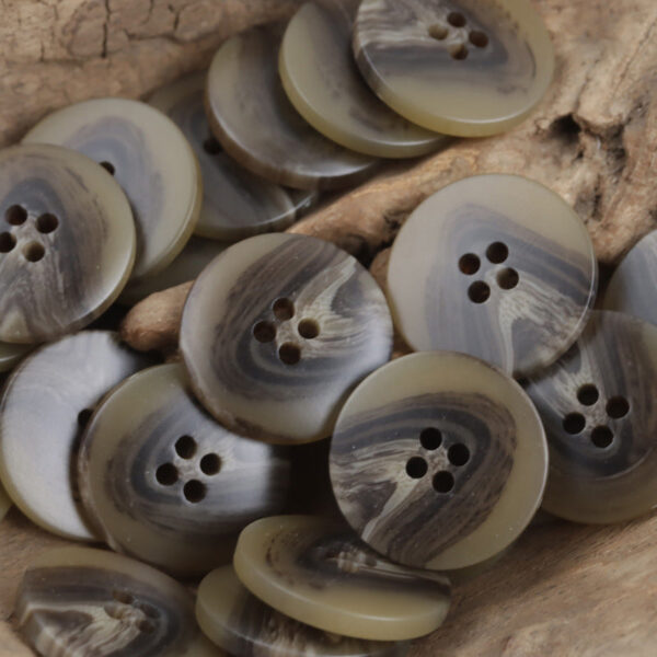 Khaki Brown V-Shaped Beach Pattern Resin Button for Casual Trousers 30pcs - Image 3