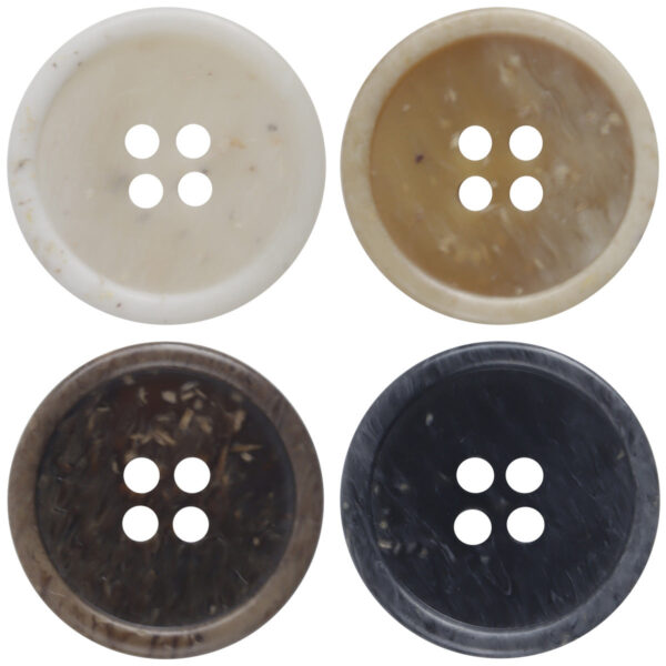 Wood Chip Texture 4 Hole Resin Button for Casual Pants 40 Pack