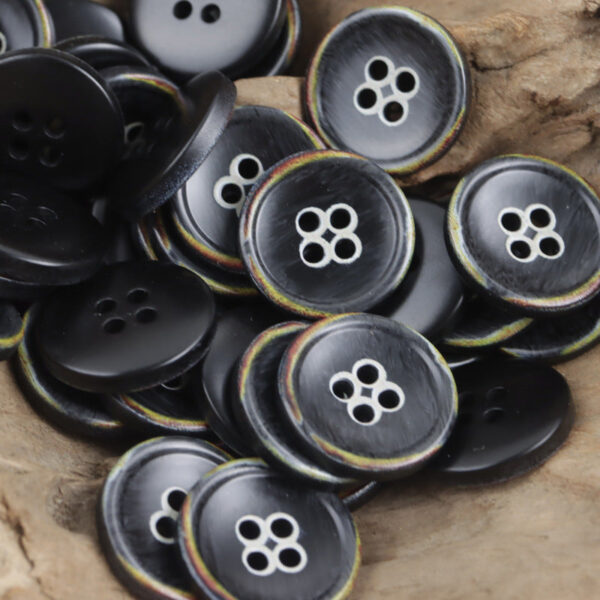 Round 4 Hole Vintage Burnt Imitation Bone Resin Buttons,20pcs