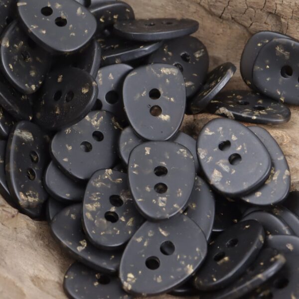Oval Brown Resin Buttons Gold Foil Texture Earthy Tone 30PCS - Lots of Buttons
