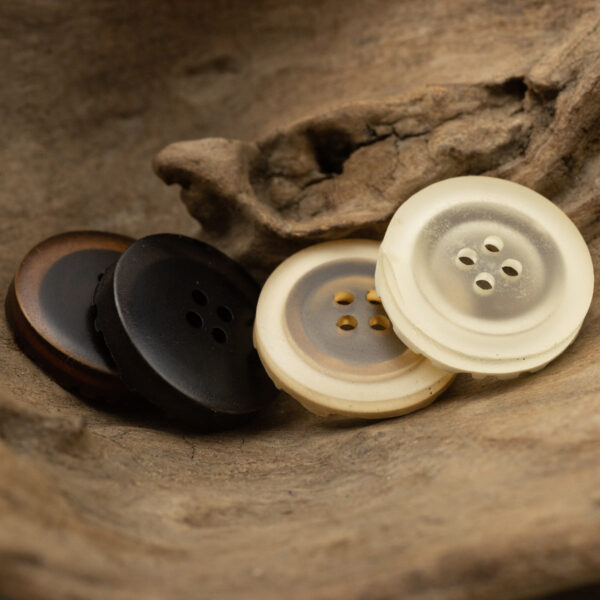 25mm Granular Edge Orange-Khaki Four-Hole Resin Buttons 10pcs - Image 2