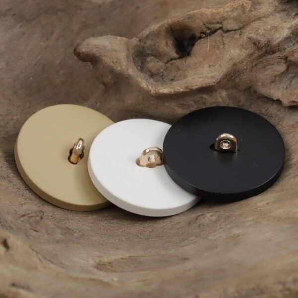 White Khaki Black Small Flower Resin Buttons with Metal Shanks 10pcs - Image 2