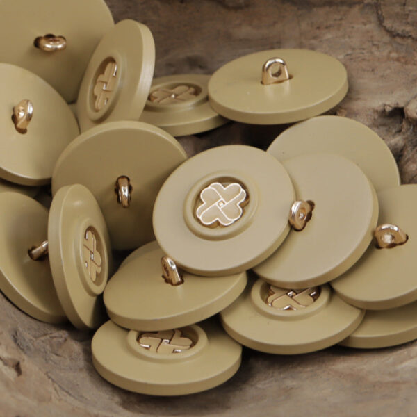 White Khaki Black Small Flower Resin Buttons with Metal Shanks 10pcs - Image 4