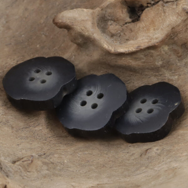 Irregular Chipped Matte Black Four-Hole Resin Buttons 20PCS - Image 3