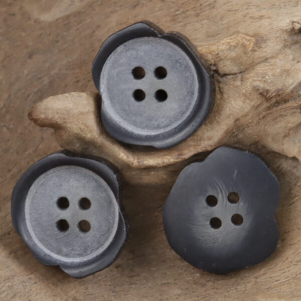 Irregular Chipped Matte Black Four-Hole Resin Buttons 20PCS - Image 2