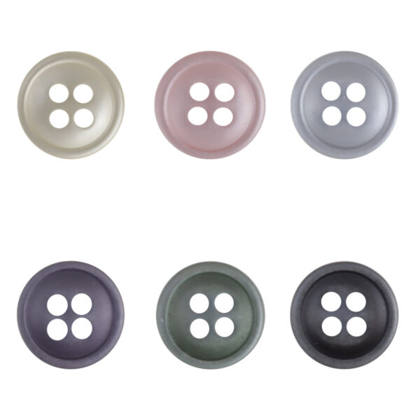 11.5mm 4-Hole Colorful Resin Buttons for Shirts 60 Pack