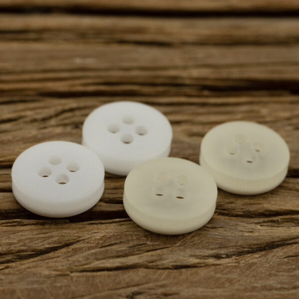 11.5MM Bowl-Shaped Translucent Beige White Resin Shirt Buttons 100pcs - Image 2