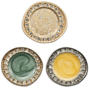 Irregular Oval Metal Fashion Buttons with Rhinestones 10pcs 