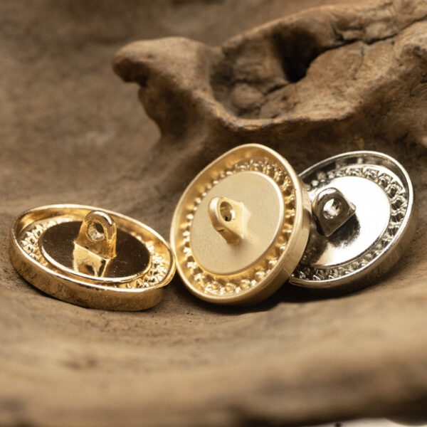 Irregular Oval Metal Fashion Buttons with Rhinestones 10pcs