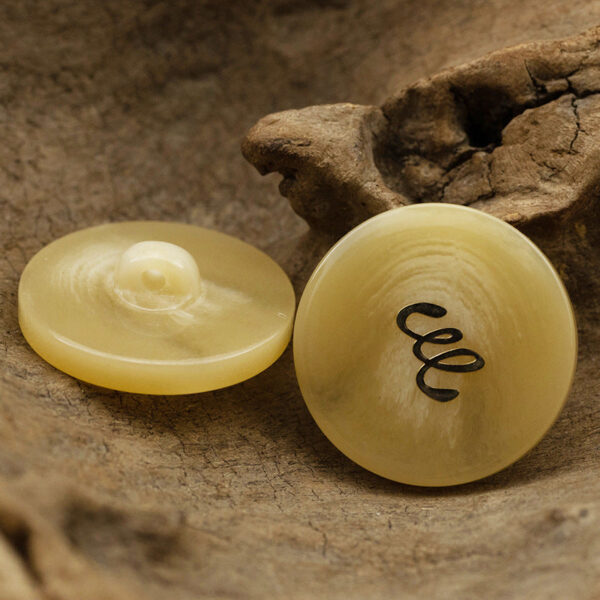 Khaki Yellow/Black-Brown Resin Buttons for Luxury Trousers 10pcs - Image 2
