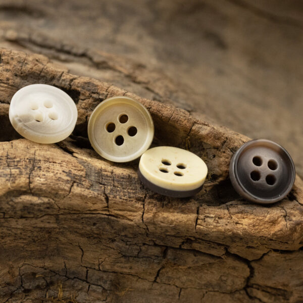 11.5mm Bowl-Shaped Imitation Wood Grain Resin Buttons 40 Pack - Image 2