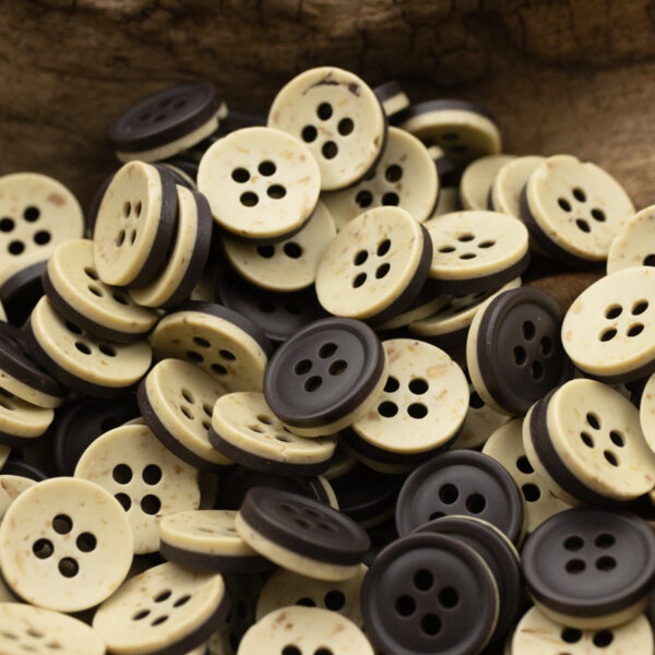 11.5mm Bowl-Shaped Imitation Wood Grain Resin Buttons 40 Pack - Image 5