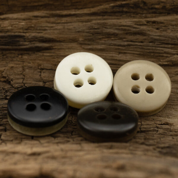 10-11.5MM Dark Khaki Black Textured Resin Shirt Buttons 40 Pack - Image 2