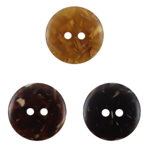 Amber Bicolor Circular 2-Hole Resin Buttons 40pcs - Lots of Buttons