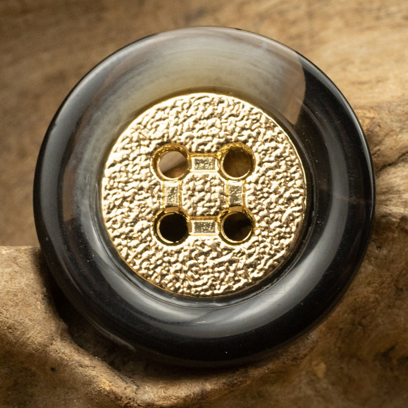 Golden Metal Rimmed Round Resin Buttons for Knitwear 10pcs - Image 6