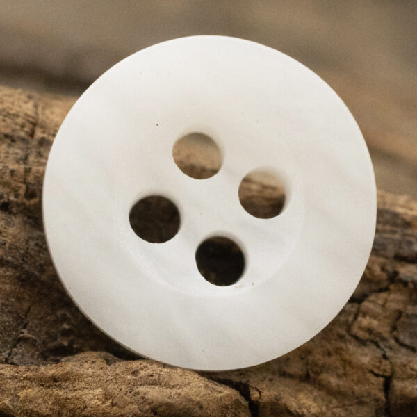 11.5MM Wide-Edged White Wood Grain Resin Buttons for Zen Clothing 50pcs - Image 5