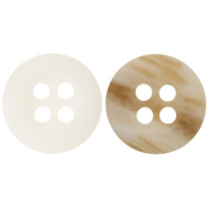 11.5MM Wide-Edged White Wood Grain Resin Buttons for Zen Clothing 50pcs
