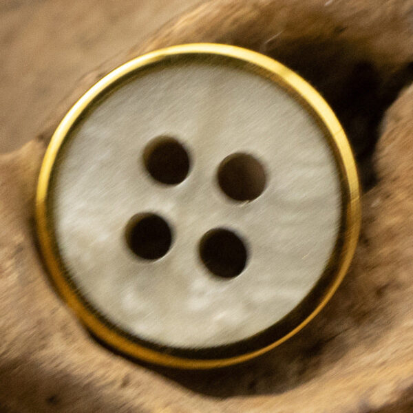 11.5mm Wood Grain Gray Beige Resin Buttons with Gold Rim 48 Pack - Image 8