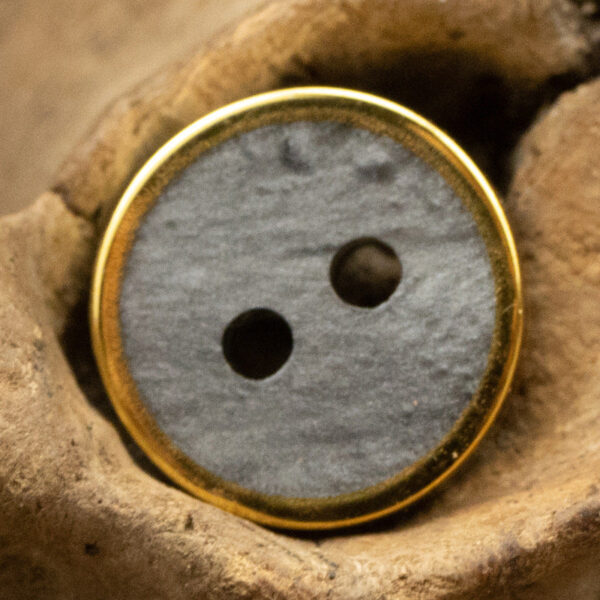 11.5mm Wood Grain Gray Beige Resin Buttons with Gold Rim 48 Pack - Image 7