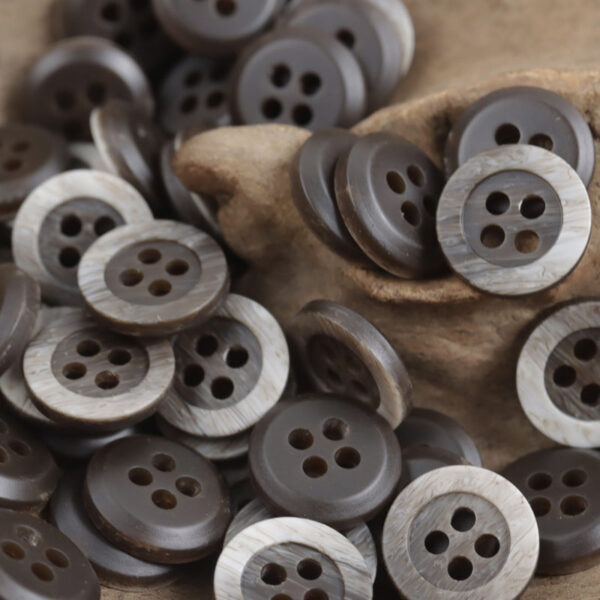 Wide-Edged Wood Grain Resin Buttons for Polo Shirts Collar,50PCS - Lots of Buttons