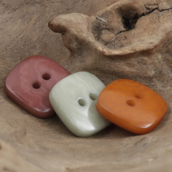 Square Natural Tagut Nut Buttons for Women's Fashion Cardigans,10pcs