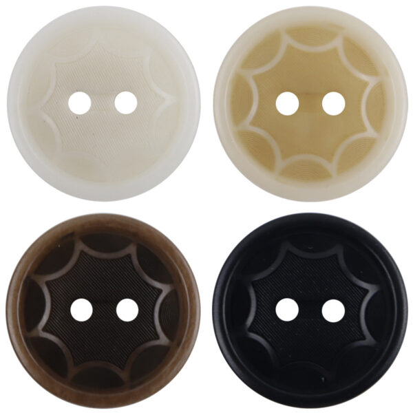 Round Two Hole Octagram Natural Tagut Nut Buttons 10pcs - Lots of Buttons
