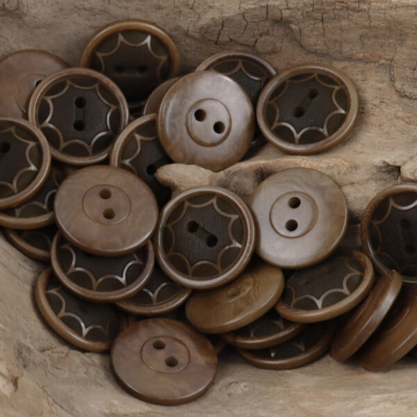 Round Two Hole Octagram Natural Tagut Nut Buttons 10pcs - Lots of Buttons