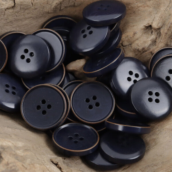 Burnt Vintage Dark Blue Natural Fruit Tagut Nut Buttons 10pcs - Image 5