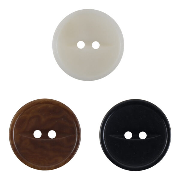 Round Two Hole Fish-Eye Thin-Edged Natural Corozo Buttons,10pcs