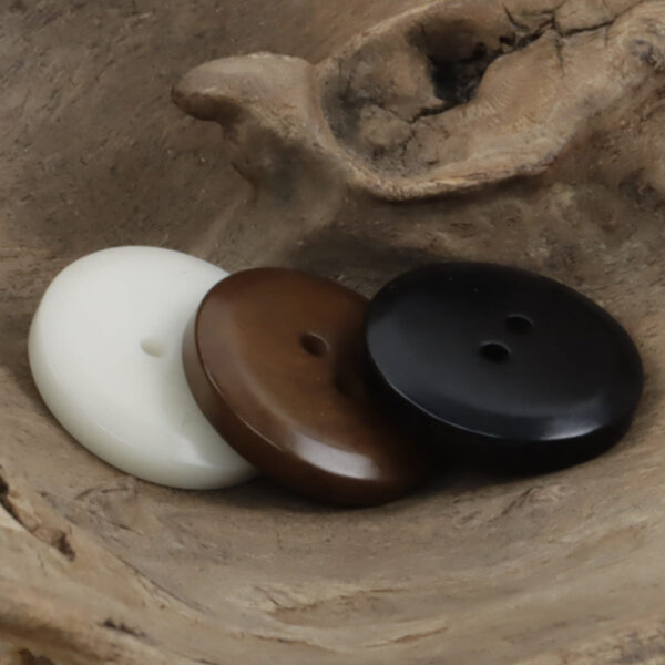 Round Two Hole Fish-Eye Thin-Edged Natural Corozo Buttons,10pcs