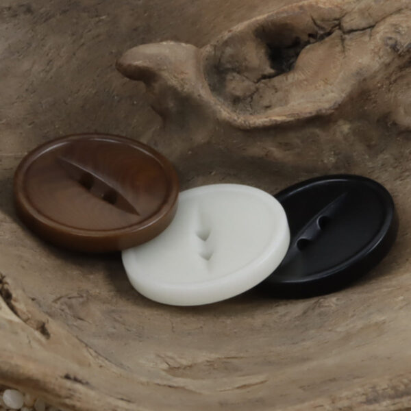 Round Two Hole Fish-Eye Thin-Edged Natural Corozo Buttons,10pcs