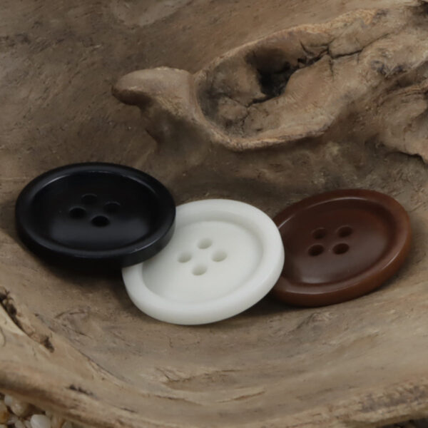 White Four-Hole Fruit Tagut Nut Buttons for Hoodies 10pcs - Image 3