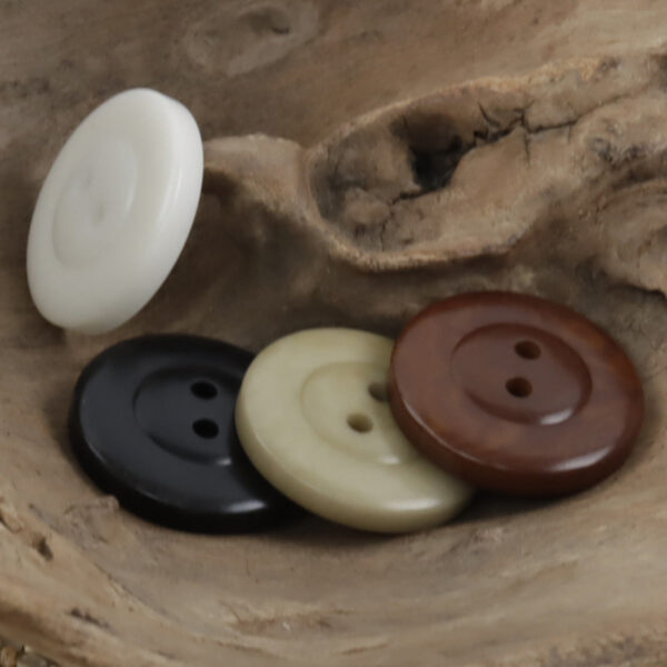 Classic Black White Two-Hole Tagut Nut Buttons for Knitted Cardigans 10pcs - Image 2