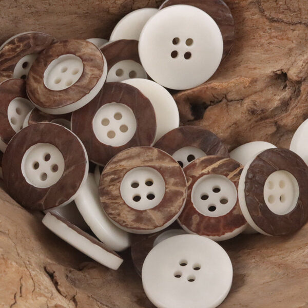 Vintage Distressed 4 Hole Fruit Buttons with Peel 10pcs - Image 2