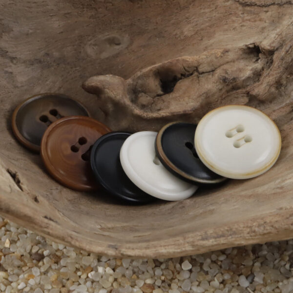 Vintage Fire-Burned Natural Tagua Nut Buttons 10pcs