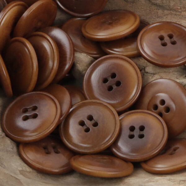 Vintage Fire-Burned Natural Tagua Nut Buttons 10pcs
