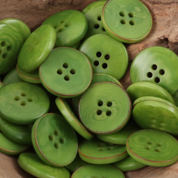 Flat Grass Green Tagut Nut Buttons for Nature-Inspired Clothing 20 Pack - Image 3