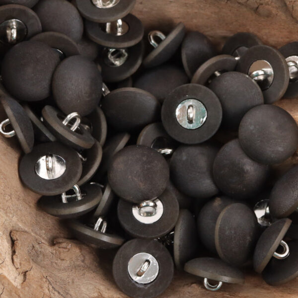 15mm Matte Coffee Natural Fruit Buttons with Metal Stems for Suit Cuffs 10pcs - Image 3