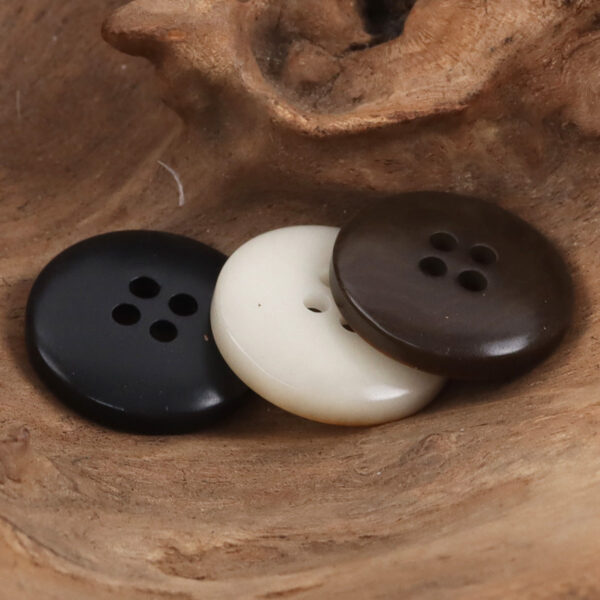 Bowl-Shaped Black Tagut Nut Buttons for Retro Fashion Coats 10pcs - Image 3