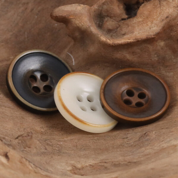 Bowl-Shaped Black Tagut Nut Buttons for Retro Fashion Coats 10pcs - Image 2