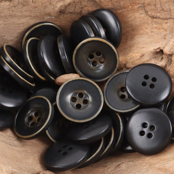 Bowl-Shaped Black Tagut Nut Buttons for Retro Fashion Coats 10pcs - Image 6