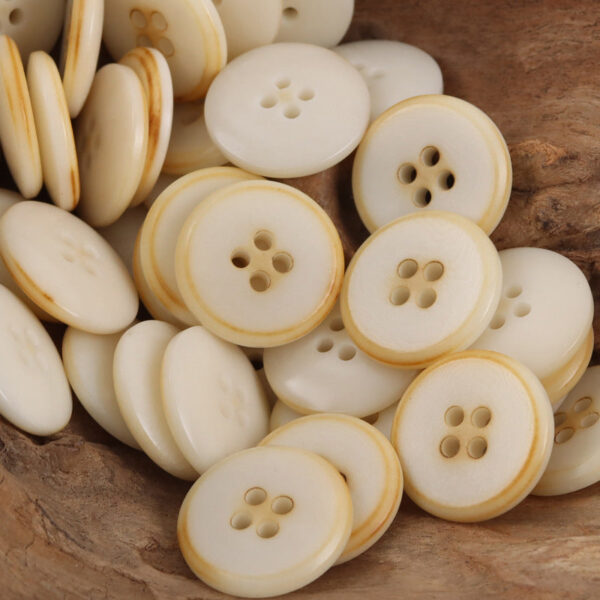 Vintage Caramel Palm Fruit Buttons Flame-Edged,10pcs