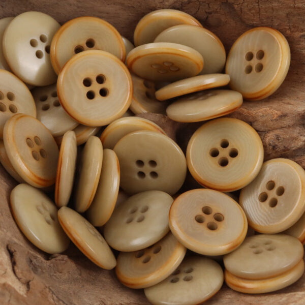 Vintage Caramel Palm Fruit Buttons Flame-Edged,10pcs
