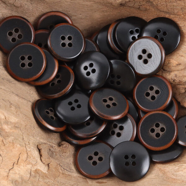 Vintage Caramel Palm Fruit Buttons Flame-Edged,10pcs