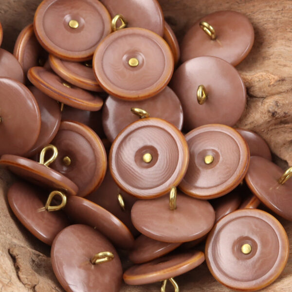 Burnt-Edge Natural Tagut Nut Buttons with Golden Shanks for Knitwear 10pcs - Image 5