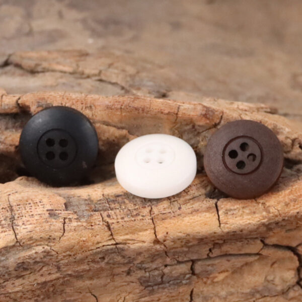 11.5mm Burnt Red Coffee-Colored Tagut Nut Buttons for Linen Blouses 10pcs - Image 3