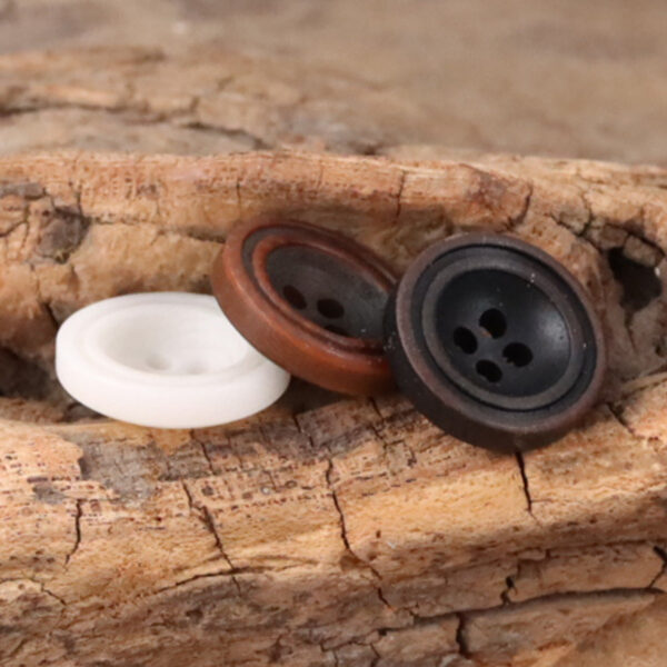 11.5mm Burnt Red Coffee-Colored Tagut Nut Buttons for Linen Blouses 10pcs - Image 2